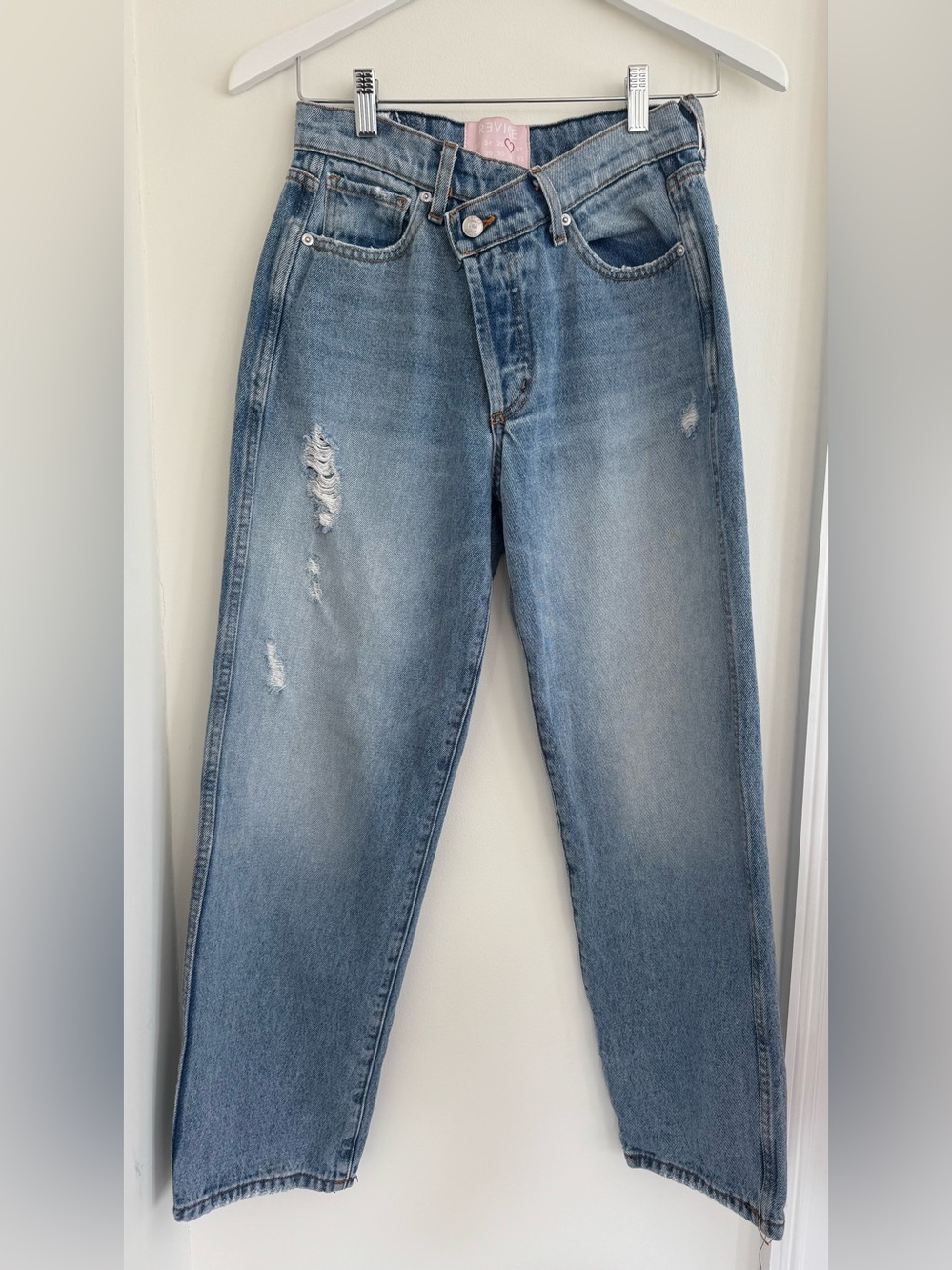 Revice High-Rise Light Crossover Blue Distressed Women’s Jeans - 26